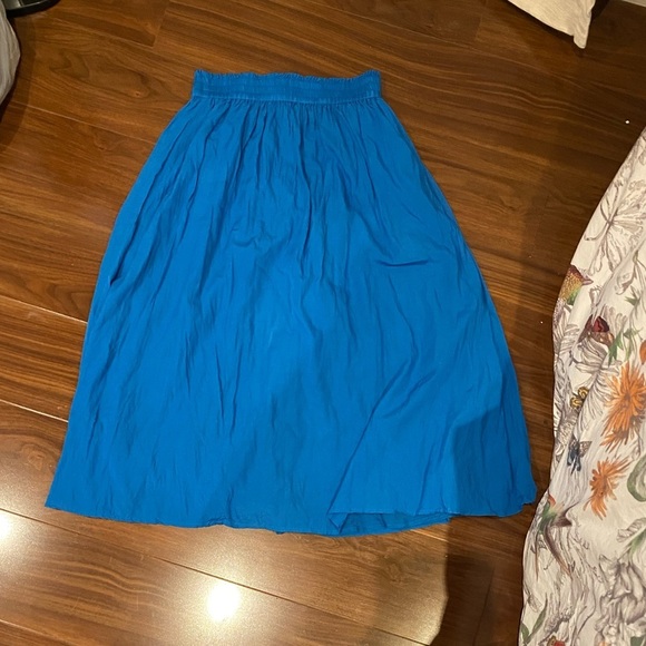 Mille / cobalt Blue Paper Bag Waist Midi Skirt small s - Picture 3 of 5